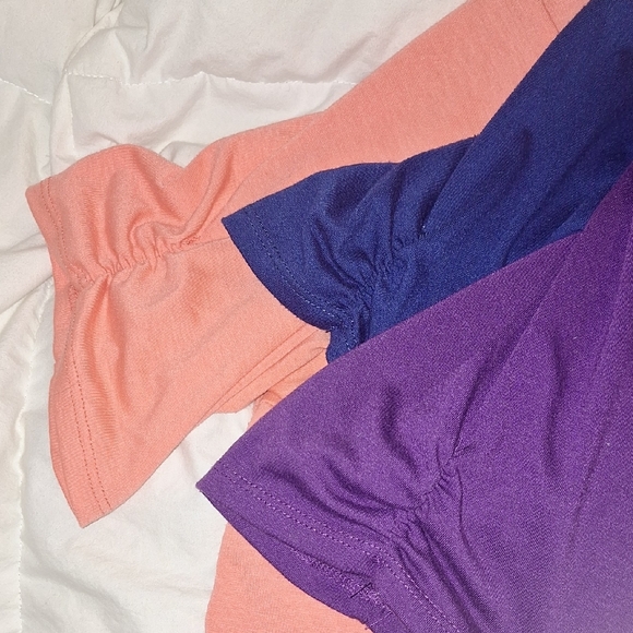 LuLaRoe Purple, Indigo, and Coral Shirts Set Of 3 - Picture 3 of 3
